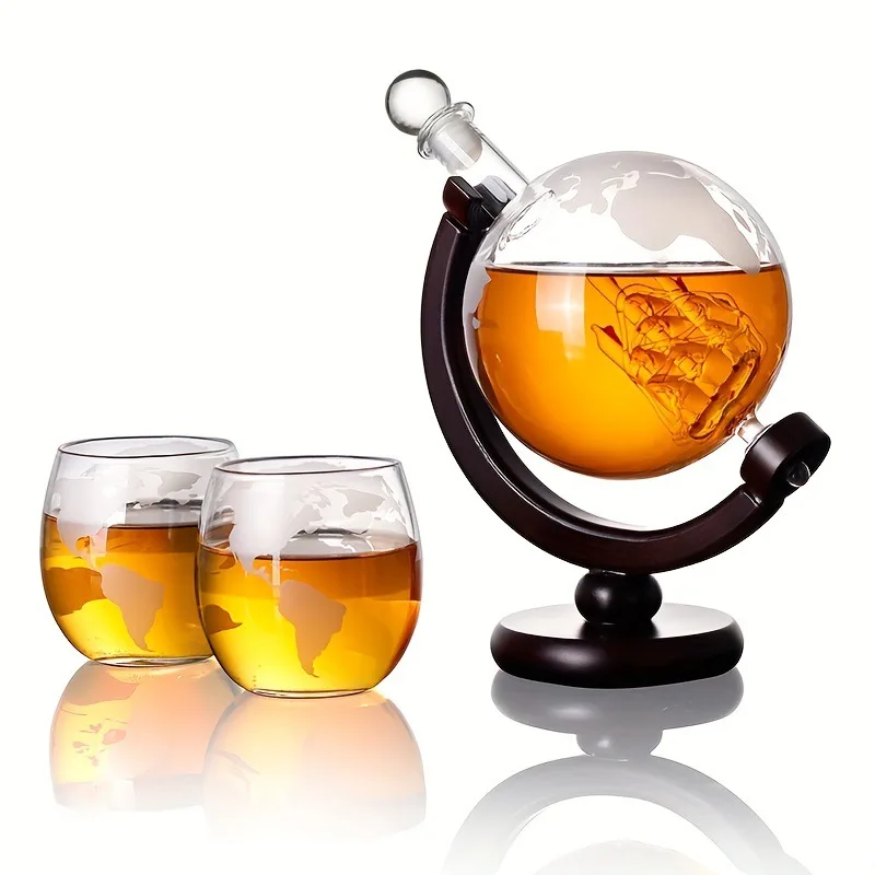 Decanter Globe Set - 850ml 위스키 글로브 디캔터 세트(2개의 에칭