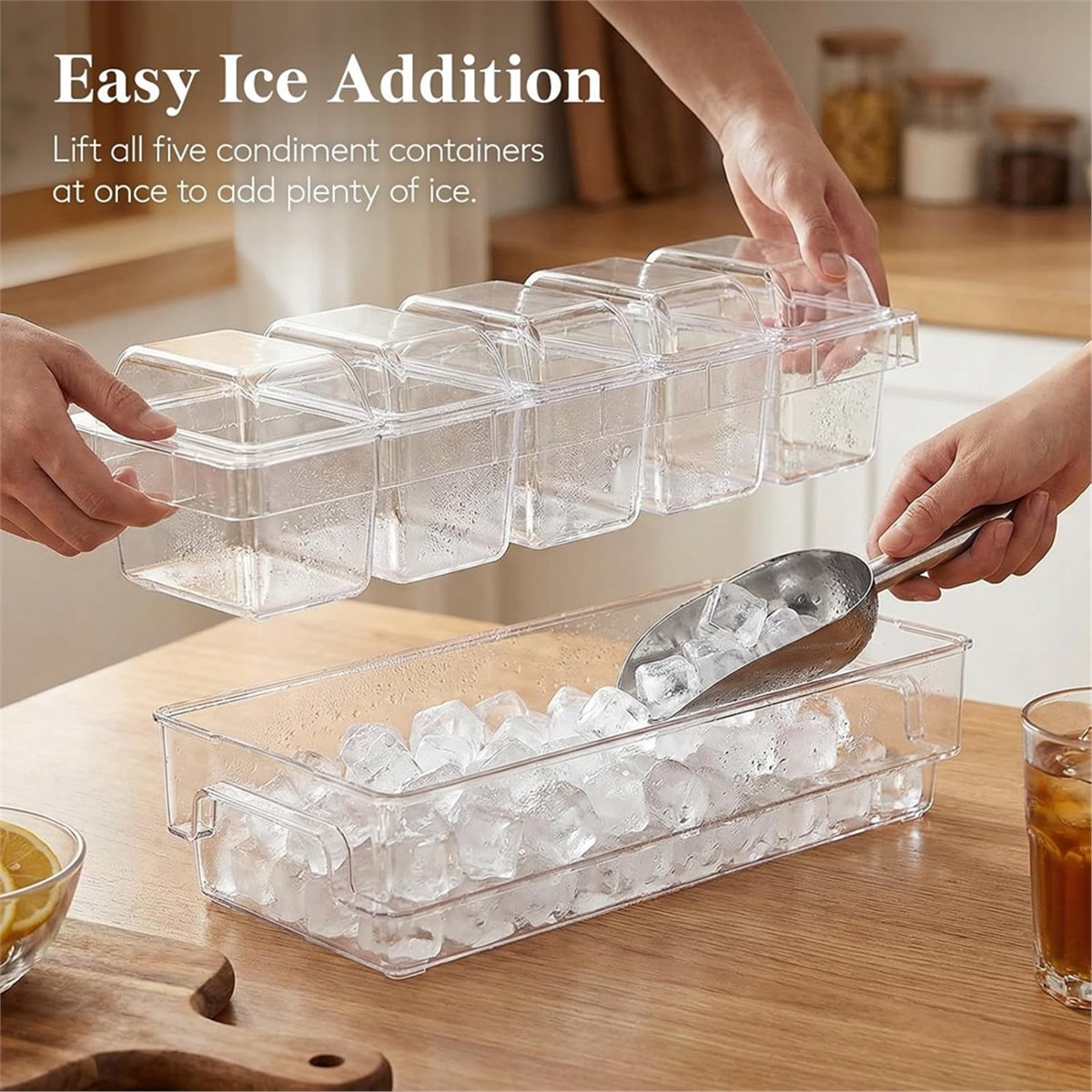Garnish Tray Set - 냉장 조미료 용기, 파티용 타코 바