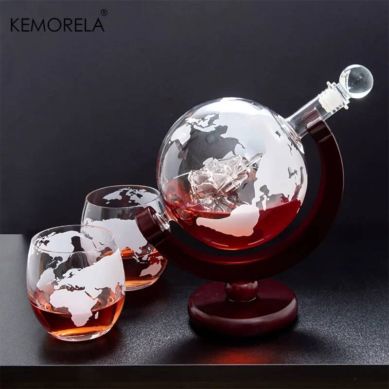 Decanter Globe Set - 900ML 글로브 위스키 디캔터 세트 무연