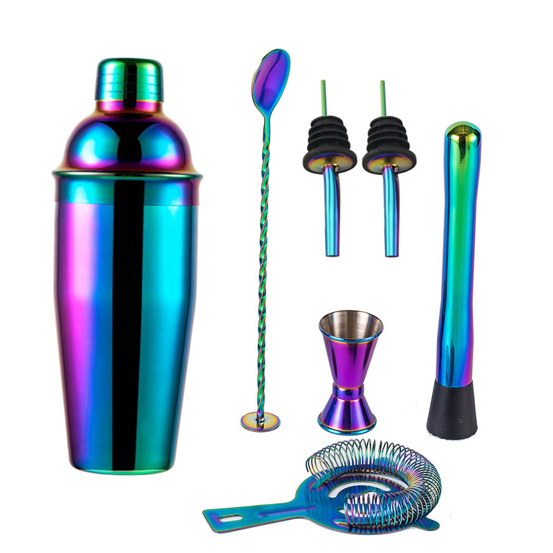 Boston Shaker Set - 5/7pcs 레인보우 칵테일 셰이커 스테인레스 스틸