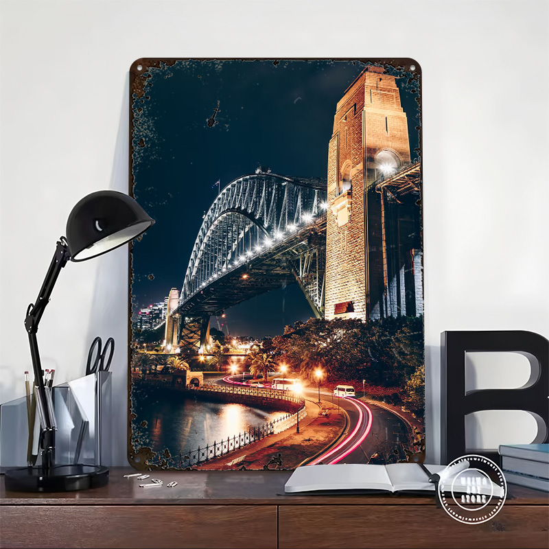 시드니 하버 브리지 포스터 맞춤형 빈티지 금속 간판 벽 - Home Bar Sydney 리뷰 및 가격