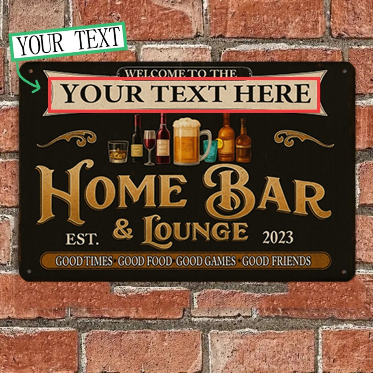 맞춤형 빈티지 홈 바 & 라운지 금속 간판 (장식용) - Home Bar Lounge 리뷰 및 가격