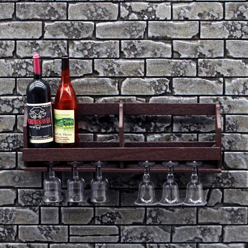 1 세트 인형 집 장난감 시뮬레이션 벽 마운트 와인 랙 - Home Bar Stand 리뷰 및 가격