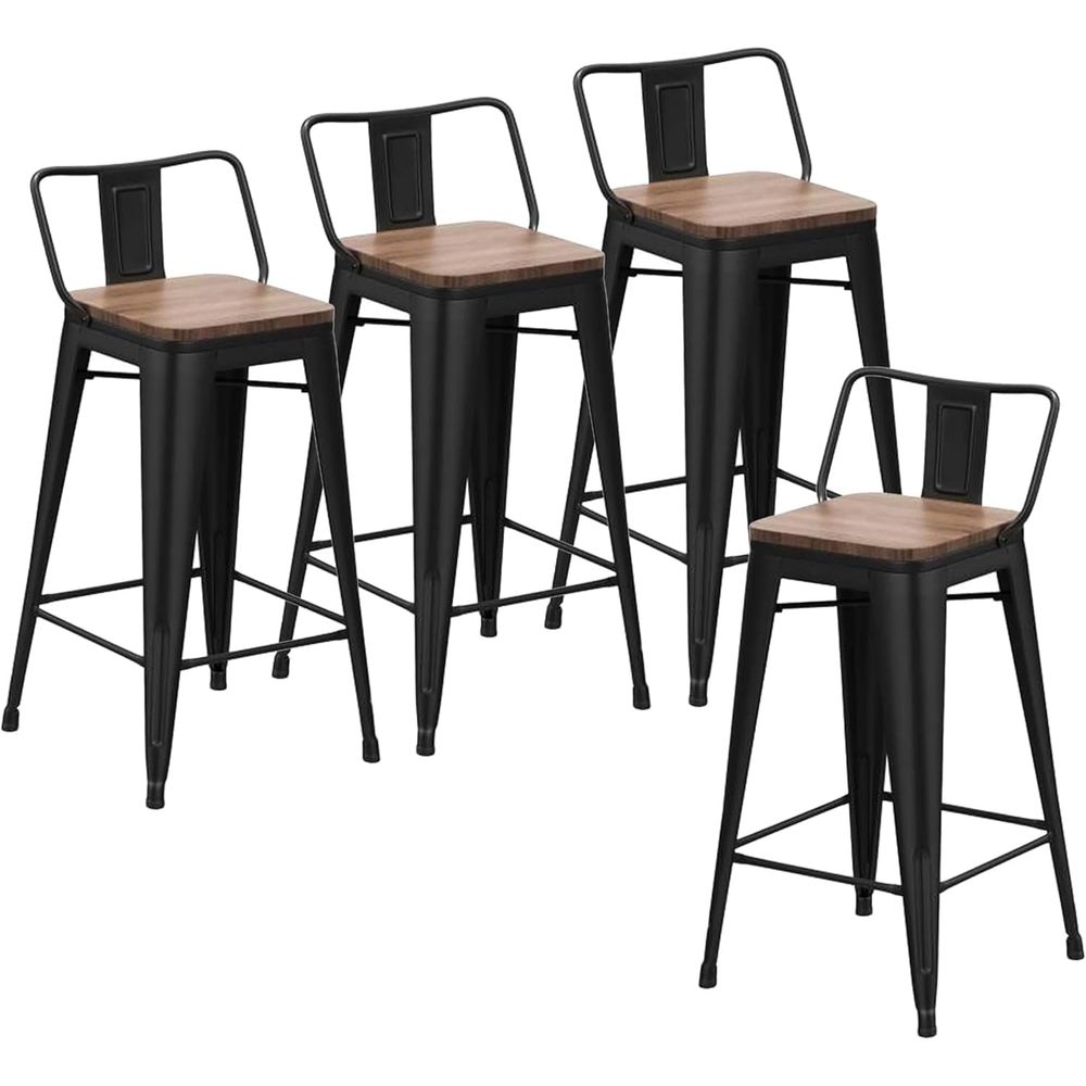 24인치 바 스툴 세트 4개, 산업용 금속 바 스툴,  - Home Bar Stools 리뷰 및 가격