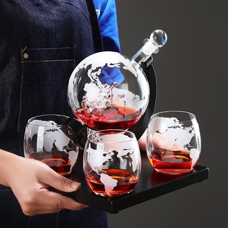 장식용 지구본 와인 디캔터 세트, 가정용 바 선물용 유 - Decanter Globe Set 리뷰 및 가격