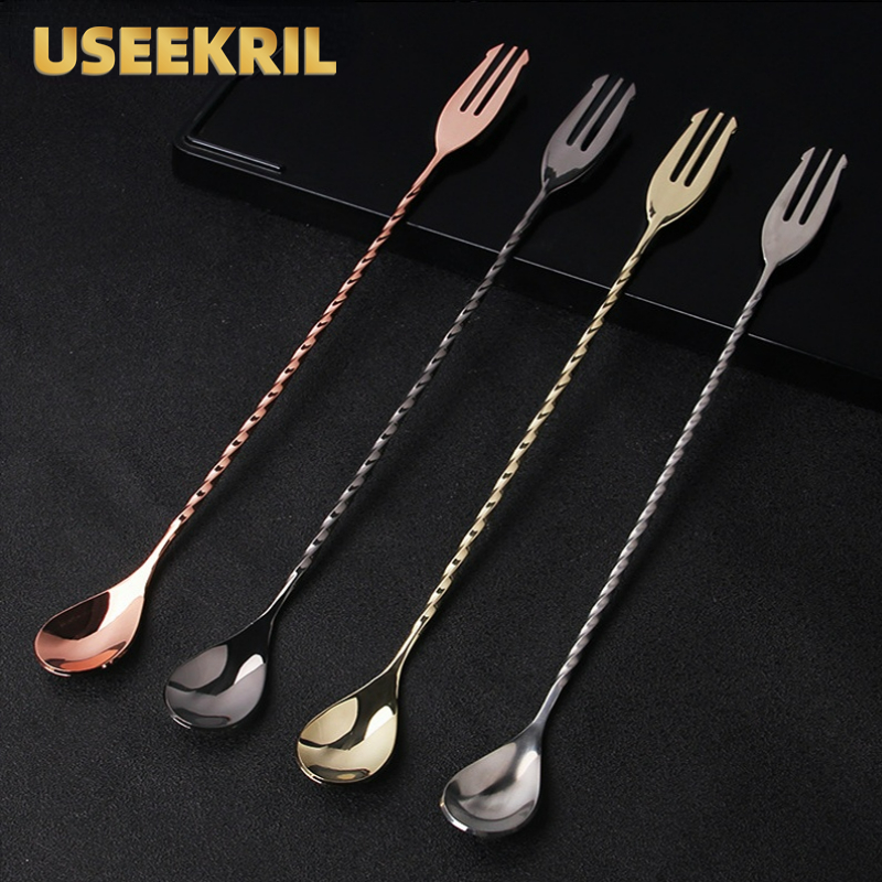 포크 팁이 있는 바 스푼, 스테인레스 스틸 혼합 나선형 - Bar Spoon Twisted 리뷰 및 가격