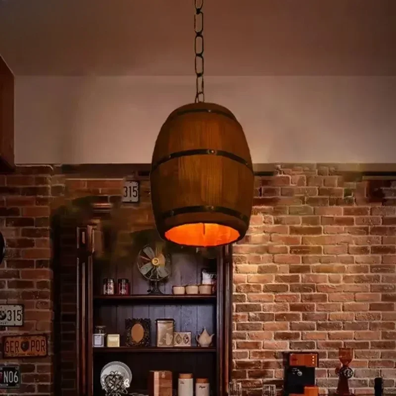 소박한 빈티지 샹들리에 나무 펜던트 조명 와인 배럴 행 - Home Bar Cafe 리뷰 및 가격
